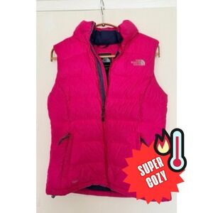 🍁Fall Sale! North Face Pink Nuptse 700 Down Puffer Vest Y2K Gorpcore Womens Sm